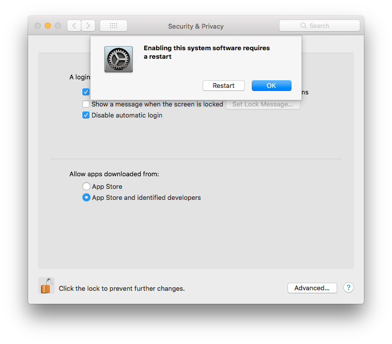 5.DongleMacOSSecurity-System-Security-restart